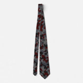 Dunkle rote Camouflage in Grau und Schwarz Krawatte (Rückseite)