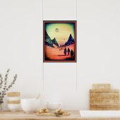 Dunkle rote Fantasy Alienwüste Poster (Küche)