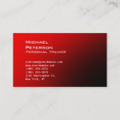 Dunkle rote Fitness Sport Business Card Visitenkarte (Rückseite)