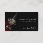 Dunkle rote Gitarre auf der schwarzen Visitenkarte (Rückseite)