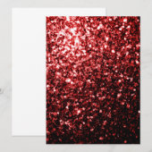 Dunkle rote Imitate Glitzer Glitzern Glamour Einladung (Vorne/Hinten)