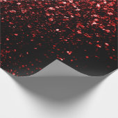 Dunkle rote Imitate Glitzer Glitzern Glamour Geschenkpapier (Ecke)