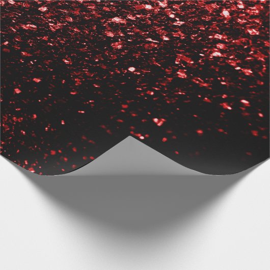 Dunkle rote Imitate Glitzer Glitzern Glamour Geschenkpapier (Ecke)