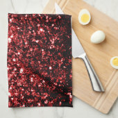 Dunkle rote Imitate Glitzer Glitzern Glamour Küchentuch (Viertel Falte)