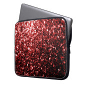 Dunkle rote Imitate Glitzer Glitzern Glamour Laptopschutzhülle (Vorderseite Links)