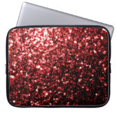 Dunkle rote Imitate Glitzer Glitzern Glamour Laptopschutzhülle (Vorderseite)