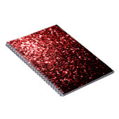 Dunkle rote Imitate Glitzer Glitzern Glamour Notizblock (Rechte Seite)