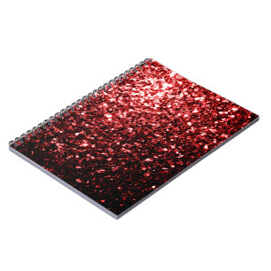 Dunkle rote Imitate Glitzer Glitzern Glamour Notizblock