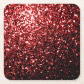 Dunkle rote Imitate Glitzer Glitzern Glamour Rechteckiger Pappuntersetzer (Vorderseite)