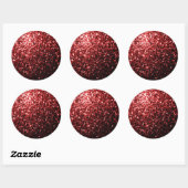 Dunkle rote Imitate Glitzer Glitzern Glamour Runder Aufkleber (Blatt)