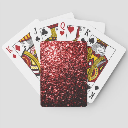 Dunkle rote Imitate Glitzer Glitzern Glamour Spielkarten (Rückseite)