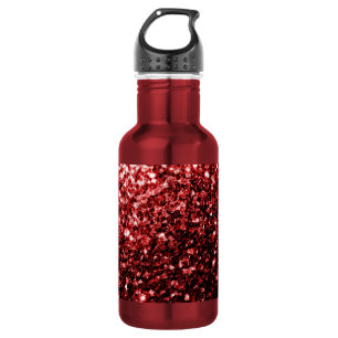 Dunkle rote Imitate Glitzer Glitzern Glamour Trinkflasche