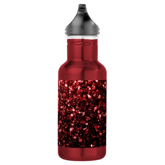Dunkle rote Imitate Glitzer Glitzern Glamour Trinkflasche (Rechts)