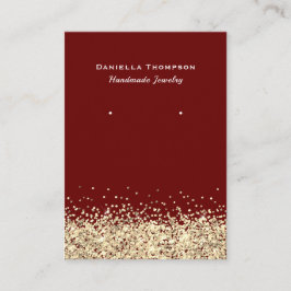 Dunkle rote Imitate Gold Glitzer Schmuck Ohrring D Visitenkarte