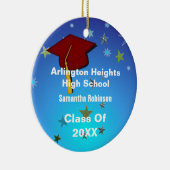 Dunkle Rote Kappe und Sterne Abschluss Keramikornament (Rechts)