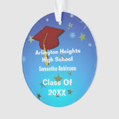 Dunkle Rote Kappe und Sterne Akryllische Abschlüss Ornament (Vorderseite)