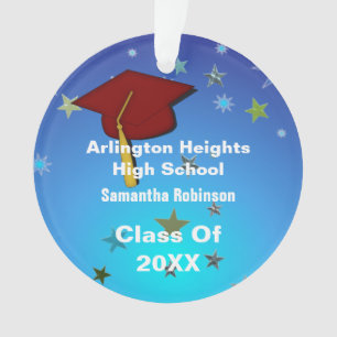 Dunkle Rote Kappe und Sterne Akryllische Abschlüss Ornament