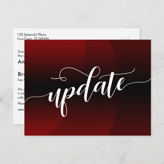 Dunkle rote Kurve - Hochzeitsupdate Postkarte (Vorne/Hinten)