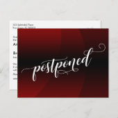 Dunkle rote Kurve verzögert Hochzeitsankündigung Postkarte (Vorne/Hinten)