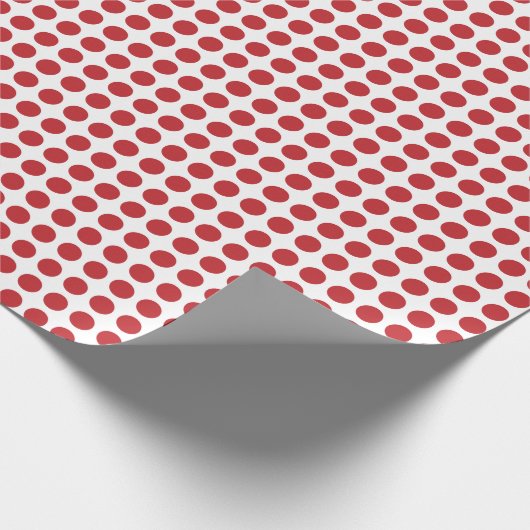 Dunkle rote Punkte auf weißem Wrapping Paper Geschenkpapier (Ecke)