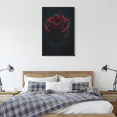 Dunkle Rote Rose Elegante Naturfotografie Leinwanddruck (Insitu (Schlafzimmer))