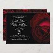 Dunkle Rote Rose Gothic Elegante Hochzeit Einladung (Vorne/Hinten)