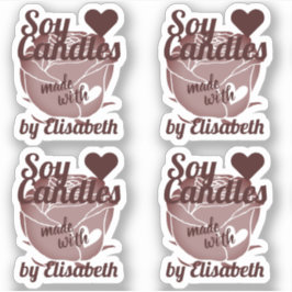 Dunkle Rote Rose Grafik aus Heart Soy Kerzen Aufkleber