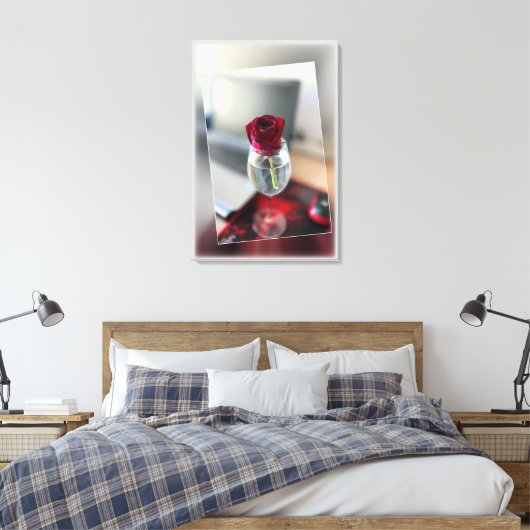 Dunkle rote Rose Leinwanddruck (Insitu (Schlafzimmer))