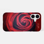 Dunkle Rote Rose Nah iPhone 16 Hülle (Rückseite (Horizontal))