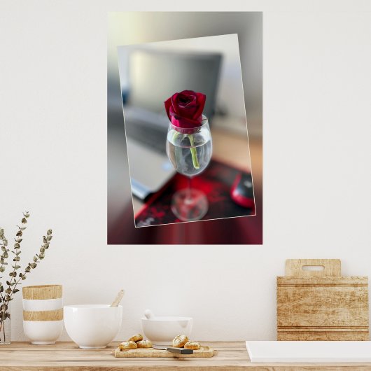 Dunkle rote Rose Poster (Küche)