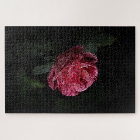 Dunkle Rote Rose Puzzle (Horizontal)