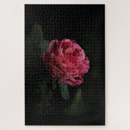 Dunkle Rote Rose Puzzle