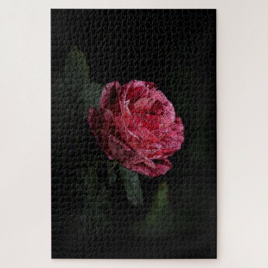 Dunkle Rote Rose Puzzle (Vertikal)