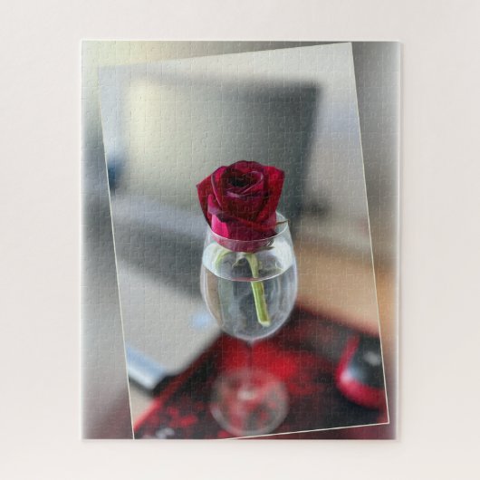 Dunkle rote Rose Puzzle (Vertikal)
