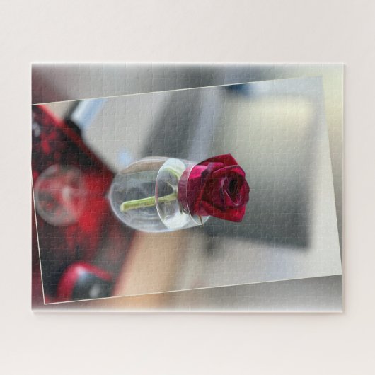 Dunkle rote Rose Puzzle (Horizontal)