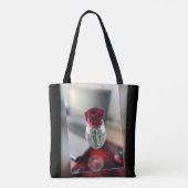 Dunkle rote Rose Tasche (Rückseite)