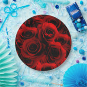 Dunkle Rote Rosen für Ihre Platte Pappteller (Party)