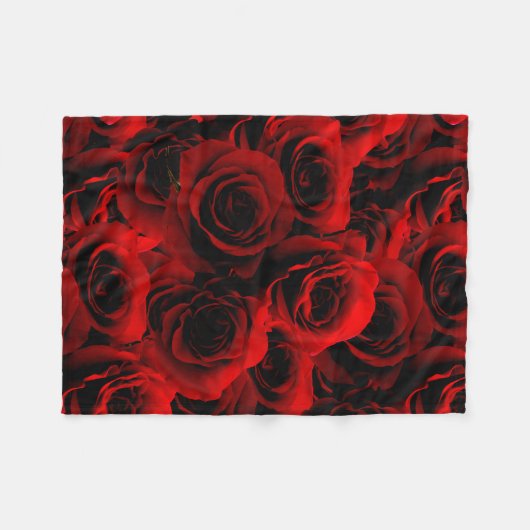 Dunkle Rote Rosen für Sie Fleecedecke (Vorderseite (Horizontal))