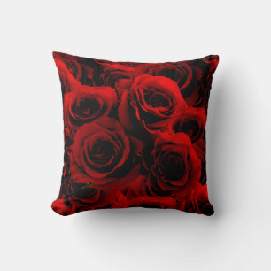 Dunkle Rote Rosen für Sie Kissen