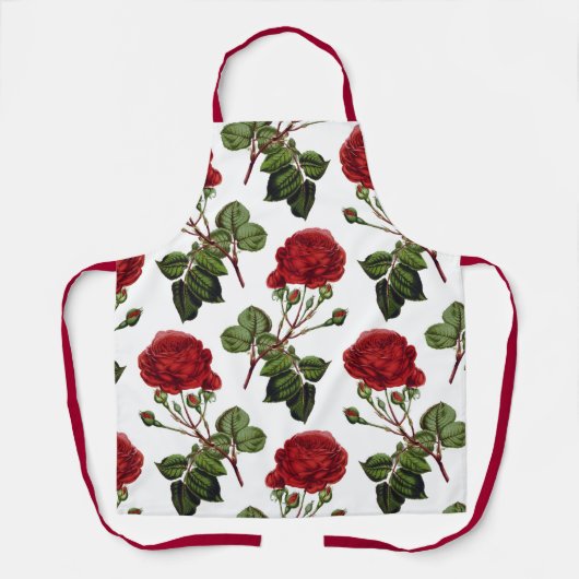 Dunkle Rote Rosen im Vollblut Schürze (Vorderseite)