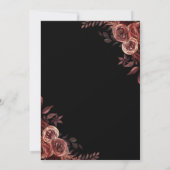 Dunkle Rote Rosen, String Lights Black 30. Geburts Einladung (Rückseite)