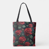 Dunkle Rote Rosen Tasche (Rückseite)