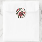 Dunkle rote Rosenaufkleber Runder Aufkleber (Tasche)