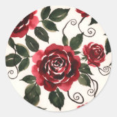 Dunkle rote Rosenaufkleber Runder Aufkleber (Vorderseite)
