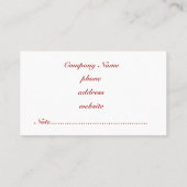 Dunkle rote Visitenkarten Visitenkarte (Rückseite)