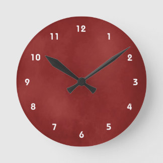 Dunkle rote weiche Textur sehen Wall-Uhr Runde Wanduhr