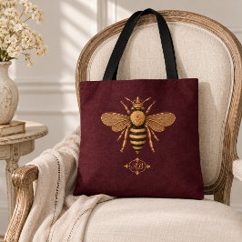 Dunkle Royal Biene | Burgund & Gold Französisch Tasche
