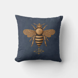Dunkle Royal-Biene in Deep French Navy  Kissen
