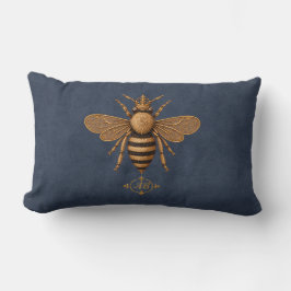 Dunkle Royal-Biene in Deep French Navy  Lendenkissen