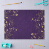 Dunkle Royal Lila mit Gold Scroll Decoute Seidenpapier (Basteln)